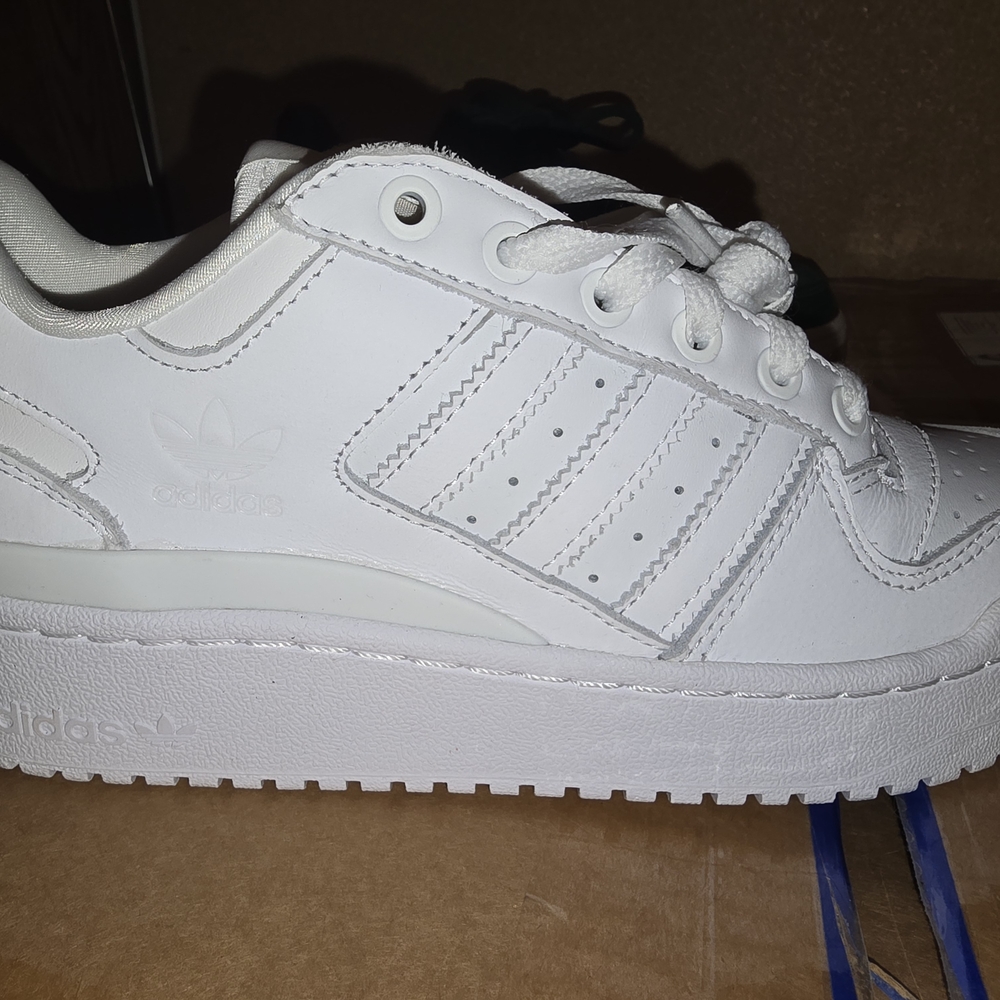 Adidas All-White Leather Sneakers
